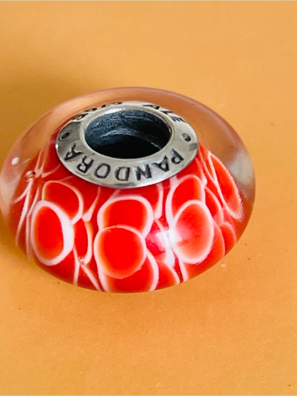 Pandora Red Glass Charm Bead